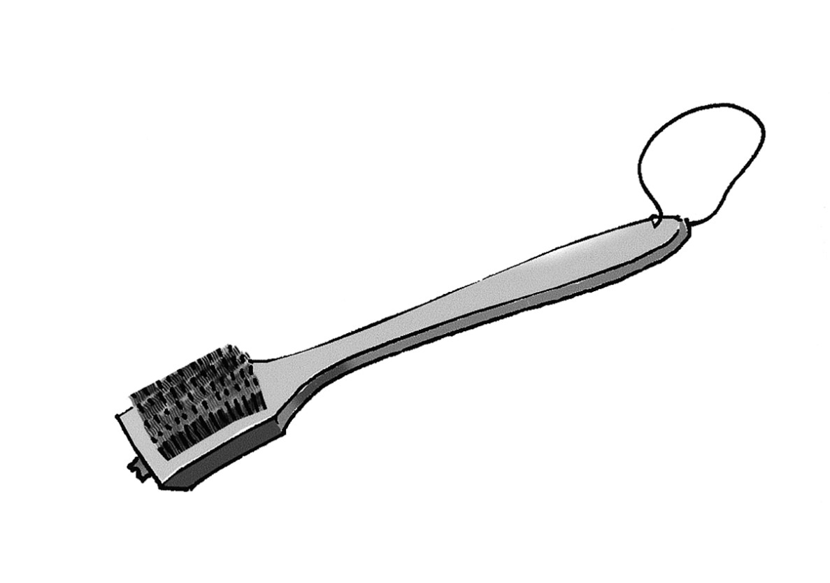 Figure 2-10:  Get rid of residue with a grill brush.